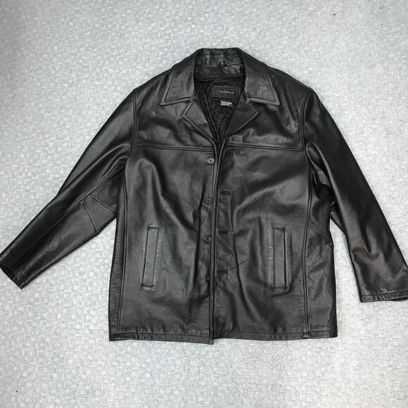 Jim & MaryLou Other - Jim & Mary Lou Leather Jacket Mens XL Black 3M Thinsulate Car Coat Quilted Lined